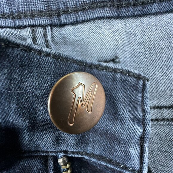 Mugsy Straight Leg Jeans Dark Wash Denim Stretch Mid Rise Men's Blue Size W31 - Picture 5 of 13